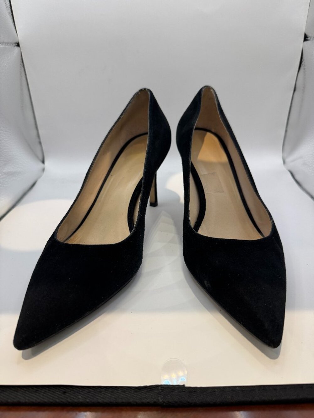 Stuart Weitzman Black Suede Pointed Toe  Pumps Size 9